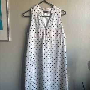 Express Black and White Polka Dot Midi Dress